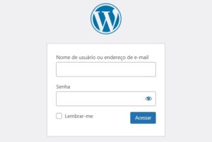 tela de início de WordPress com login e senha permite múltiplos logins com níveis diferentes de permissão para uma maior segurança do site.