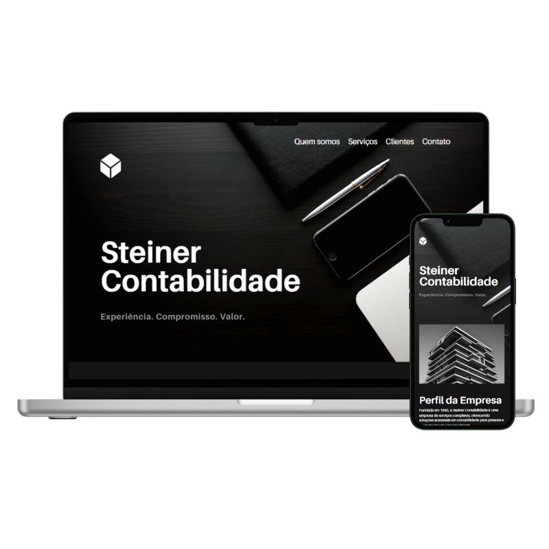 mockup site institucional contabilidade