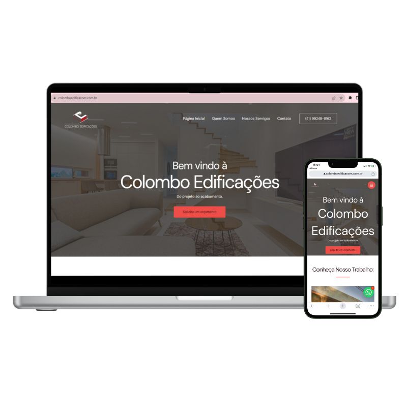 mockup site institucional colombo edificacoes